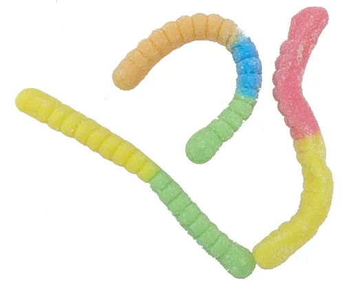 Vista 4 de Zweet Caramelo de gusanos de goma agria de 10 onzas – Caramelo Kosher agrio, caramelo halal – Paquete resellable de caramelos de goma agria