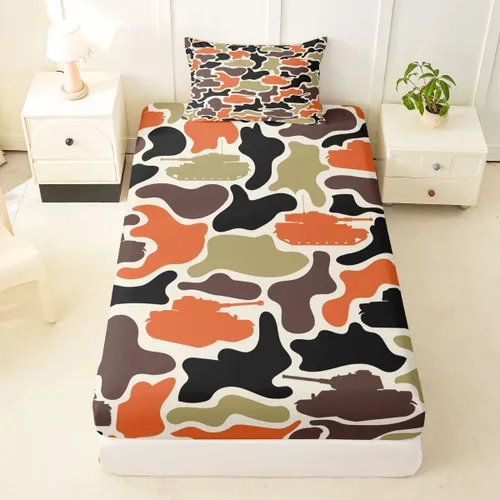 Vista 9 de Erosebridal Camouflage Sheets for Boys Girls Game Console Fitted Sheet,3D Gamer Controller Kids Bedding Sets Army Camo Bed Sets Twin 2 Piece Army