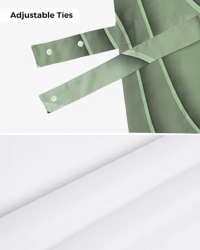 Vista 7 de Cenefa de amarre verde salvia, cenefa de ventana degradada verde y gris, diseño geométrico abstracto geométrico ajustable, cenefas con bolsillo