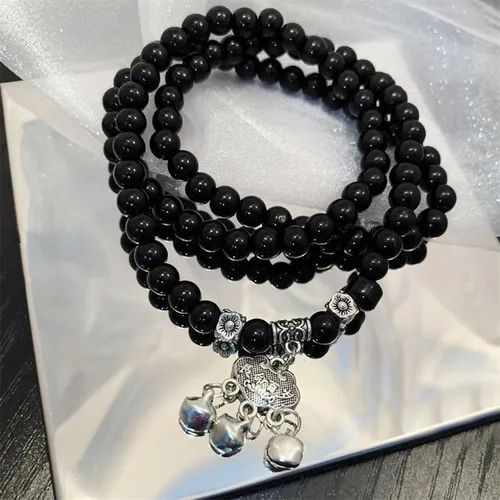 Vista 13 de Pulsera de la suerte para mujeres y hombres, joyería retro sintética con cuentas de ágata, un regalo maravilloso para tus seres queridos