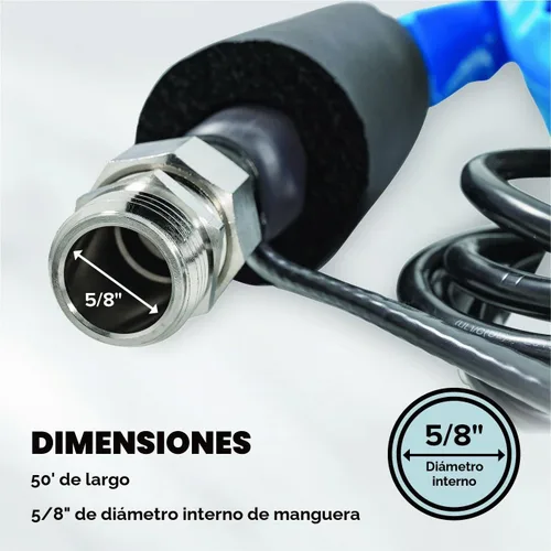 Vista 3 de Camco Heated Drinking Water Hose for RV, 5/8 In ID, 50 Ft, Blue, 22912-A