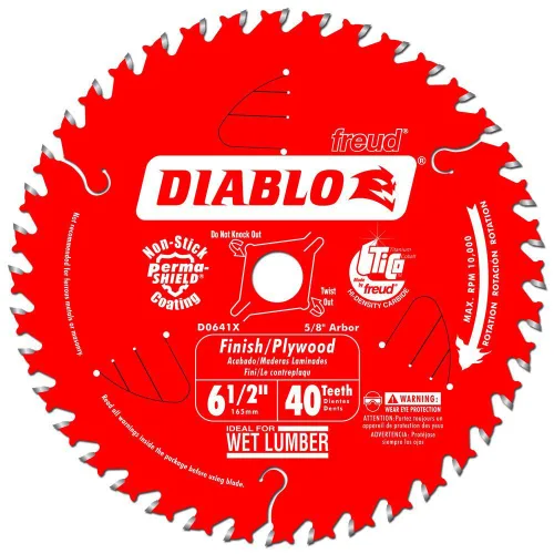 Vista 2 de Diablo Hoja de sierra para acabado - 6-1/2" de diámetro, 40 dientes, eje
