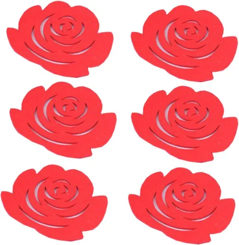 Vista 8 de Posavasos de fieltro, 18 unidades, decoración de banquetes, tazas para fiestas, manteles individuales para bebidas, no tejidos, posavasos de boda