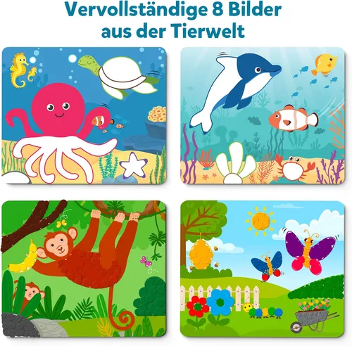 Vista 4 de Skillmatics Artistic Activity - Dots Fun! Animals, Craft Kits