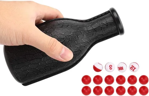 Vista 5 de Botella agitadora de billar con 16 bolas de dados digitales numeradas Tally para billar, accesorios de billar (negro)