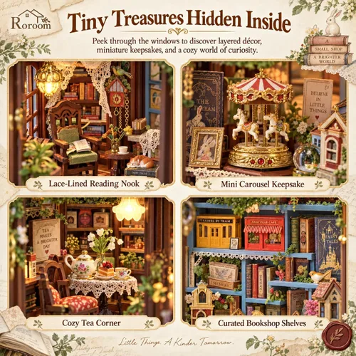 Vista 8 de Roroom Kit de casa en miniatura de bricolaje, kit de casa de muñecas de F068-cuento de hadas