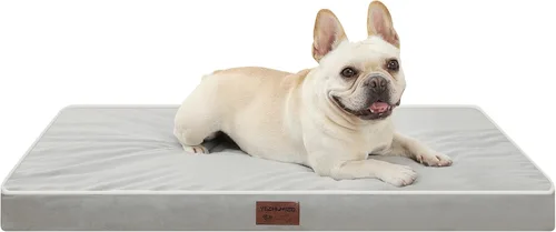 Vista 9 de Colchonetas de Cama para Perros Medianos - Cama Ortopédica para Perros con Espuma Gruesa tipo Huevo para Jaula, Funda Extraíble Lavable, Base Negro