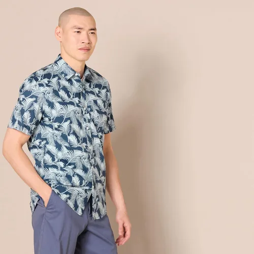 Vista 2 de Tienda Essentials Camisa estampada de manga corta ajustada para hombre