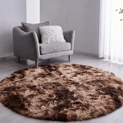 Vista 11 de FJZFING Alfombra Redonda Negra Ultra-Suave de Felpa Moderna 4x4 Alfombra de Área Circular para Dormitorio de Niños, Alfombra Circular Esponjosa Shag