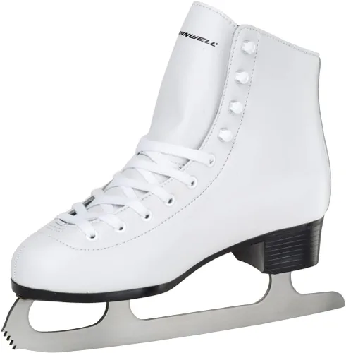 Vista 2 de Winnwell Patines de hielo para mujer, patines artísticos blancos para niñas y mujeres, ideales para principiantes y patinadoras recreativas