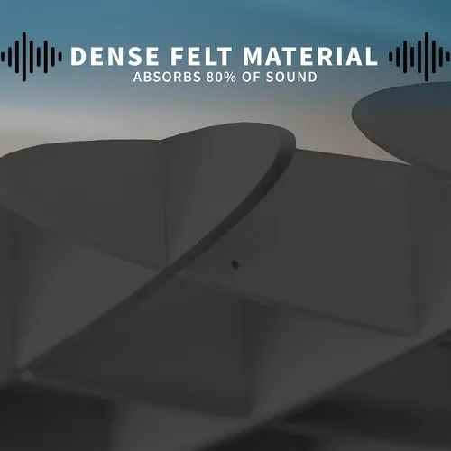 Vista 4 de Panel de Techo Acolchado Acústico VIVO, Absorbente de Sonido Colgante Hexagonal, Moderna Lámpara de Techo para Reducción de Ruido, Negro, PP-CW01B