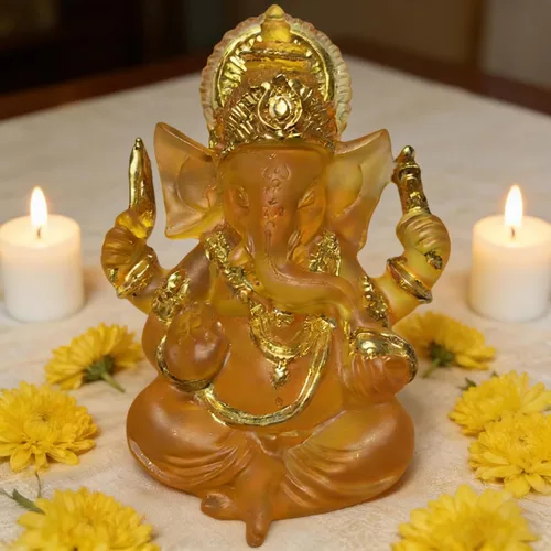 Vista 17 de Indian God Lord Ganesha Statue,Hindu Elephant Statue Ganpati Idol Buddha Sculptures,Hindu Gift,Home Temple Mandir Meditation Yoga Room Decor