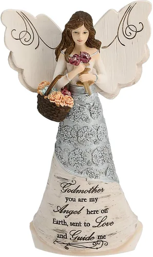 Vista 6 de Figura decorativa de ángel de la bendición irlandesa de Elements por Pavilion, 6 pulgadas, inscripción "Que Dios te mantenga en la palma de su mano