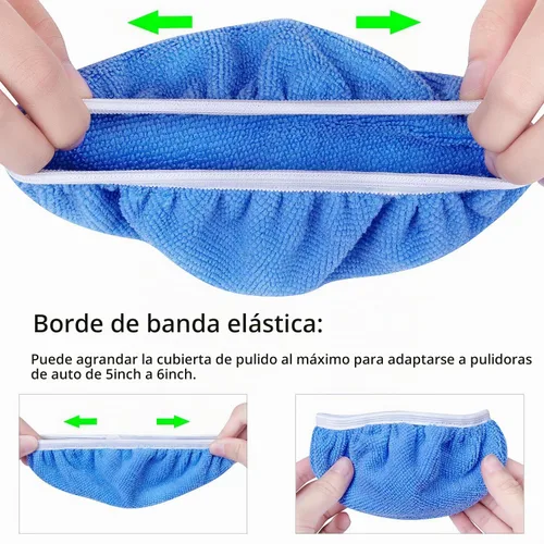 Vista 3 de Paquete de 10 almohadillas pulidoras de automóvil (5 a 6 pulgadas) cubierta de almohadilla de pulido de microfibra suave