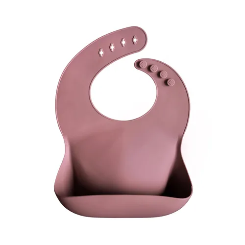Vista 114 de Mushie - Babero de silicona para bebé, ajustable y resistente al agua (abejas) De 4 a 24 meses, lavable a máquina, correa ajustable