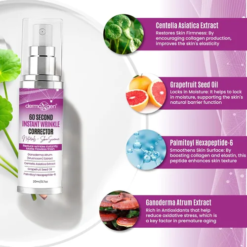 Vista 4 de 60 Second - Crema antiarrugas e instantánea para el cuidado de la piel con infusión de péptidos para cara, cuello y área de los ojos, cremas