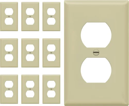 Vista 69 de ENERLITES Placa de pared dúplex para tomacorriente para receptáculos, cubierta de toma de corriente eléctrica jumbo, acabado brillante, de gran Negro