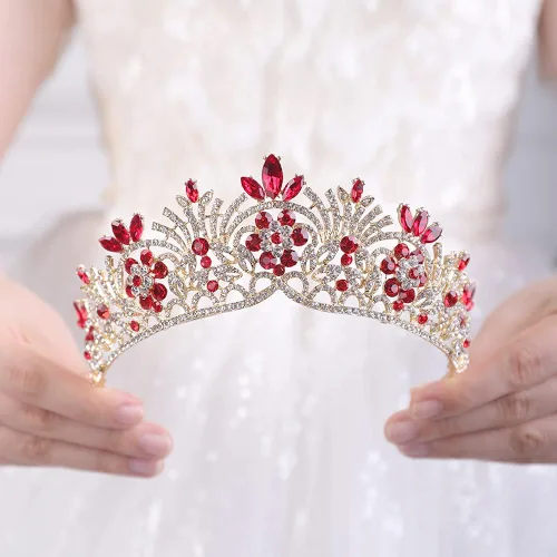 Vista 2 de JWICOS Bridal Crystal Wedding Tiara Crown for Brides and Bridesmaids