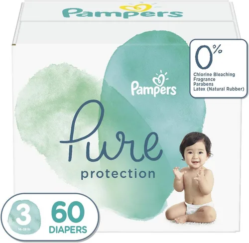 Vista 18 de Pañales para recién nacido/talla 1 (8-14 libras), 35 unidades – Pampers Pure Protection desechables para bebé, protección hipoalergénica y sin