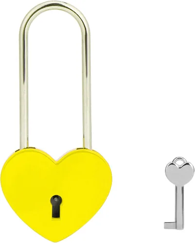 Vista 10 de 2 candados de corazón con candado de amor, corazón azul con llave para los amantes de la boda, día de San Valentín, aniversario, viajes (con llave)