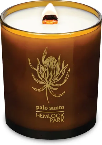 Vista 16 de Hemlock Park Vela de mecha de madera ámbar y dorada hecha a mano con cera de coco natural (estándar de 7.2 onzas, ámbar) Crackling Wood Wick