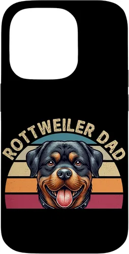 Vista 17 de Rottweiler Dad Rottie Father Dog Parent Father's Day Retro Case for iPhone 16