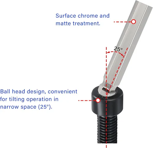 Vista 5 de Llave Allen de llave hexagonal de extremo de bola de 1/4", hexagonal interna SAE, llave inglesa en forma de L, herramienta de reparación de brazo