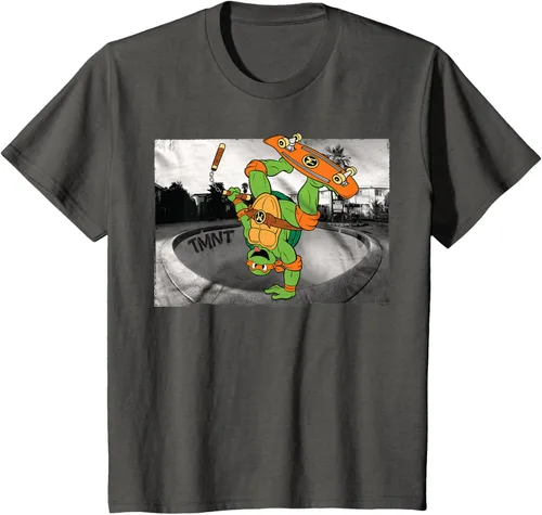 Vista 27 de Teenage Mutant Ninja Turtles Michelangelo - Camiseta de patinaje, Negro, S