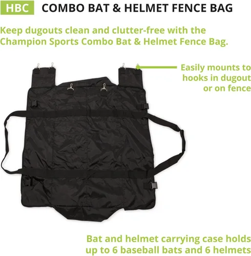 Vista 3 de Champion Sports Baseball/Softball Equipment Bags – Bat & Helmet Bags, Hanging Dugout Organizers, Travel Caddies & Backpacks, Multiple Styles for