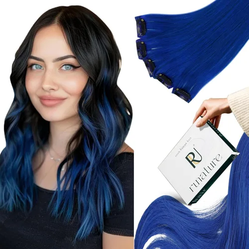 Vista 26 de RUNATURE - Extensiones de cabello humano con cinta color rosa intenso, 12 pulgadas, 0.71 oz, 10 unidades Hot Pink Human Hair Extensions Tape Ins