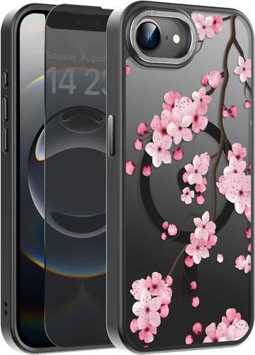 Vista 67 de Goodon para iPhone 15 Pro Max con protector de pantalla de privacidad, compatible con Magsafe, funda translúcida mate a prueba de golpes - Linda