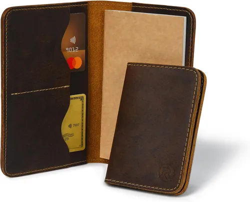 Vista 10 de Rustique 3-in-1 Leather Field Notes Cover Set with Card Holder Wallet & Free Notebook Gift Boxed Pocket Travel Journal Organizer for Moleskine