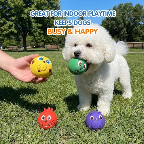 Vista 30 de Pelota de juguete indestructible para perros, pelotas de tenis duraderas para masticadores agresivos, pelotas flotantes y de alto rebote