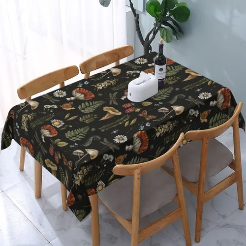 Vista 20 de Mantel decorativo con patrón azteca, estilo nativo étnico, bohemio, geométrico, verde, para cocina, banquete de fiesta y vacaciones, color negro