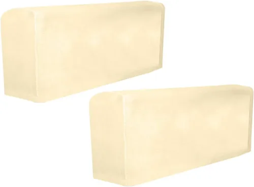 Vista 4 de Garneck 2 fundas de tela elástica para reposabrazos antideslizantes, de elastano, para sillón reclinable, protector de muebles, color beige