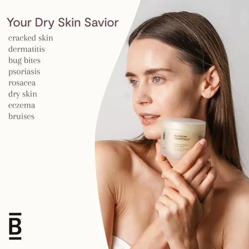 Vista 8 de Blossom Essentials Crema de miel, reparación de hidratación para piel seca y con picazón, alivio de eccema y psoriasis para pieles sensibles, miel