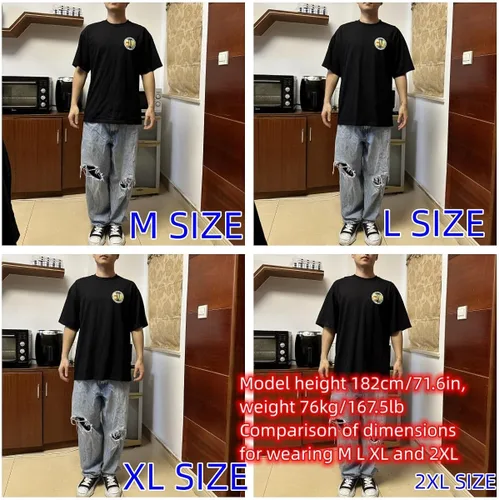 Vista 6 de torafarugaluo Mens Oversized T Shirts Tees Summer Unisex Yacht Club Print Crew Neck Cotton Tops Casual Streetwear Shirt