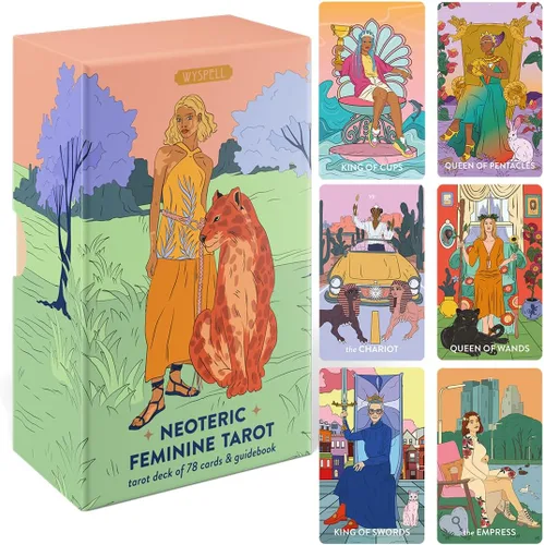 Vista 9 de Wyspell Baraja de Tarot Femenina – Cartas de Tarot Sin Bordes con Libro de Guía para Principiantes – Juego de Cartas para Principiantes