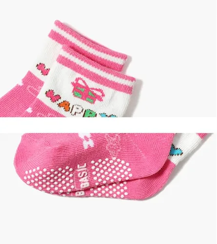 Vista 7 de QandSweet Calcetines antideslizantes para bebés y niñas, color rosa, 12 pares