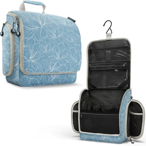 Vista 19 de VENTURE 4TH Neceser de viaje colgante para mujeres y hombres - Organizador grande de artículos de tocador con 18 compartimentos, bolsa extraíble