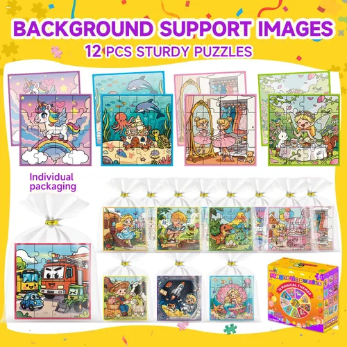 Vista 6 de WAWIBEE- Paquete de 12 libros de rompecabezas magnéticos para niños pequeños de 3 a 5 años y niños de 4 a 8 años, regalos para bolsas de golosinas