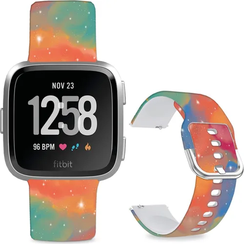 Vista 12 de Correas de reloj de silicona suave compatibles con Fitbit Versa 2/Versa/Fitbit Versa Lite/SE, correa de repuesto con bonito patrón floral de 0.98
