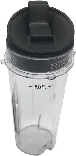 Vista 2 de Paquete de dos vasos de 16 onzas (16 onzas) con tapa para sorber y sellado, para la serie Nutri Ninja