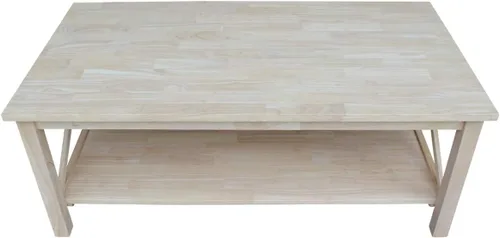 Vista 8 de IC International Concepts Hampton - Mesa consola de madera maciza, sin terminar Unfinished