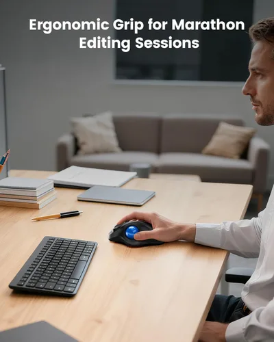 Vista 2 de SABLUTE MAM2 - Ratón inalámbrico de Trackball con DPI de 5 niveles, mouse ergonómico inalámbrico 2.4G Plug-and-Play para 3 dispositivos