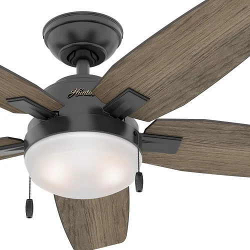 Vista 2 de Hunter Ventilador de techo contemporáneo negro mate de 46 pulgadas con kit de luces (renovado)