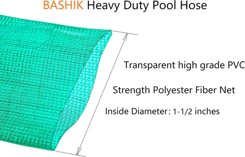 Vista 2 de Bashik Manguera de retrolavado para piscina con 4 abrazaderas de manguera resistente y duradera resistencia al envejecimiento