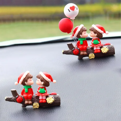 Vista 11 de Lindos adornos para parejas, decoración de automóvil, decoración de automóvil para pareja, figuras de acción de caricaturas para parejas, accesorios
