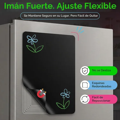 Vista 3 de Cinch - Pizarra blanca magnética para refrigerador de 17 x 11 pulgadas, más 4 marcadores y borrador grande con imanes, pizarra magnética