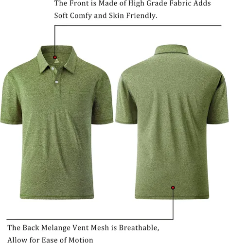 Vista 30 de V VALANCH Polo de golf de manga corta para hombre, estilo casual, con cuello que absorbe la humedad